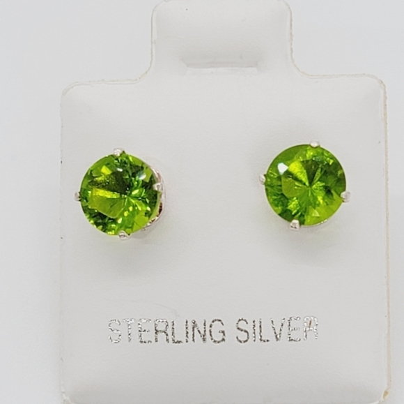 New Green CZ Earrings - Picture 3 of 6